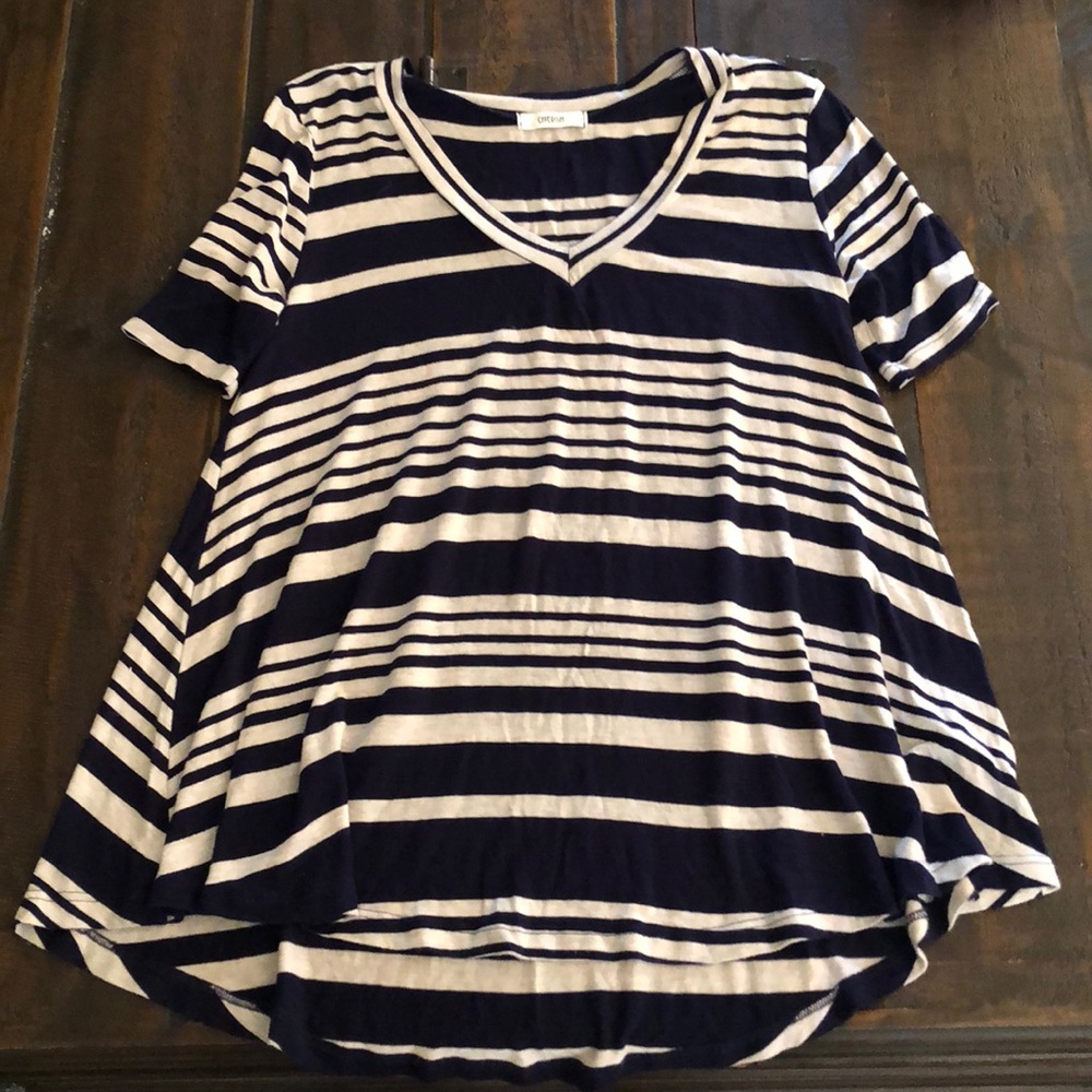 Navy Striped Top